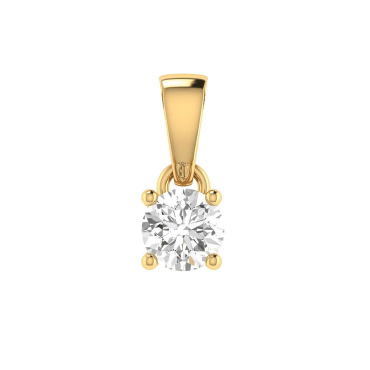Diamond Solitaire Pendant with 0.08ct Diamonds in 9K Yellow Gold