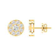 Cluster Diamond Stud Earrings with 0.10ct Diamonds in 9K Yellow Gold