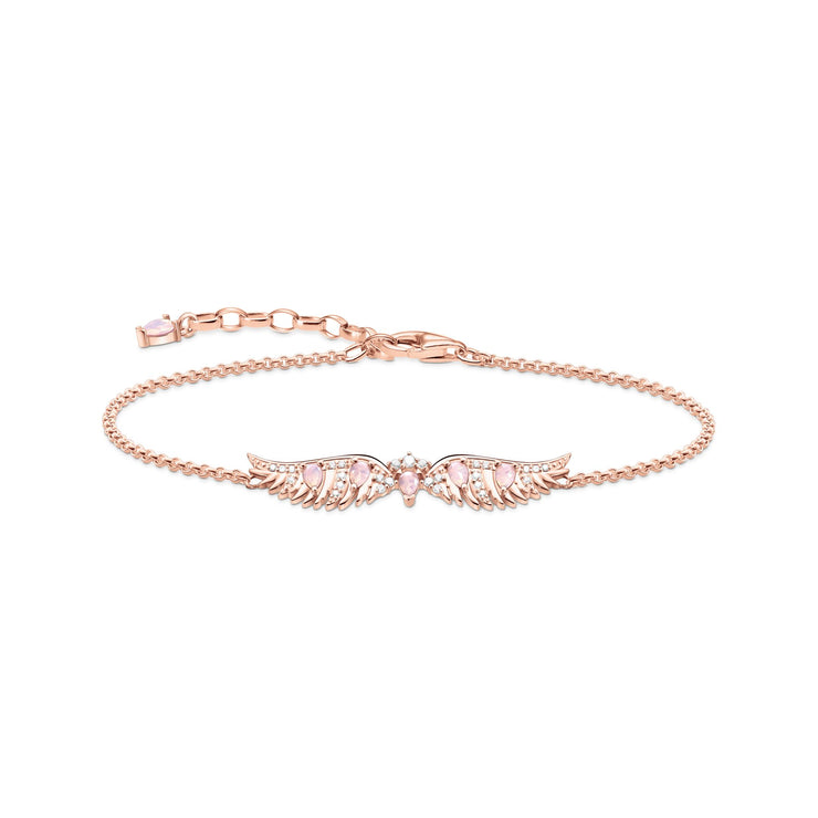 Bracelet phoenix wing with pink stones rose gold | The Jewellery Boutique