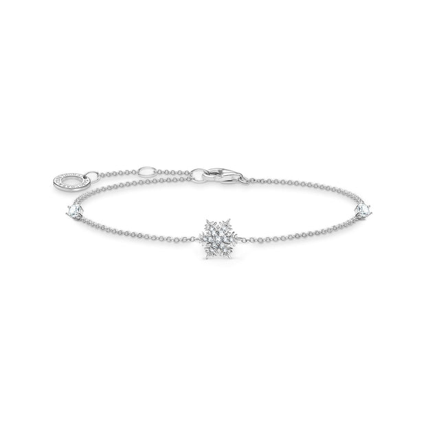 Bracelet snowflake with white stones silver | The Jewellery Boutique