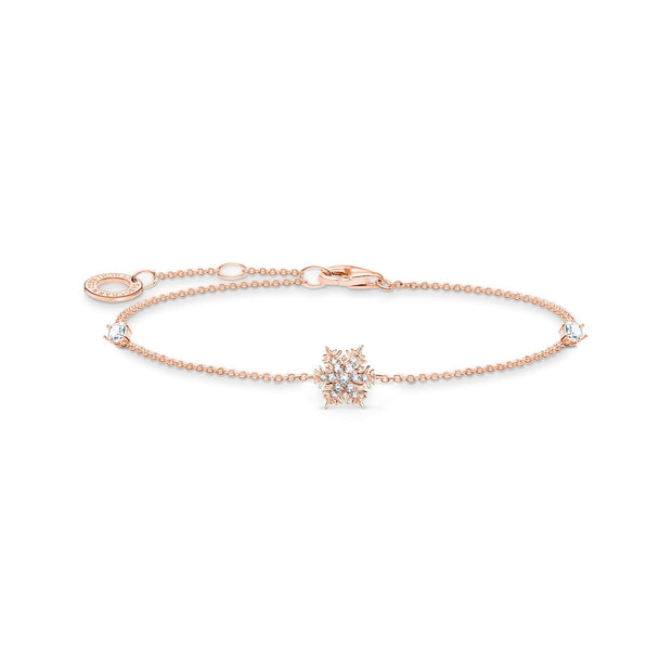 Bracelet snowflake with white stones rose gold | The Jewellery Boutique