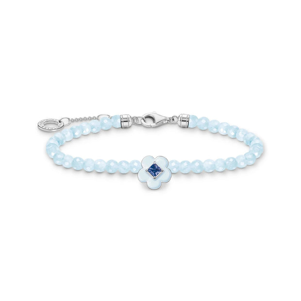 Jade Bead Flower Blue Stone Bracelet | The Jewellery Boutique
