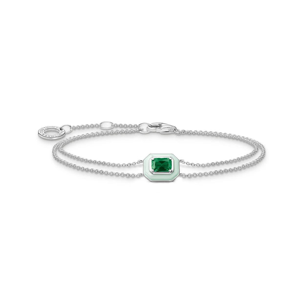Octagon Green Stone Bracelet | The Jewellery Boutique