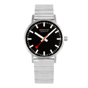 Mondaine Official Classic 40mm Silver Stainless Steel watch front