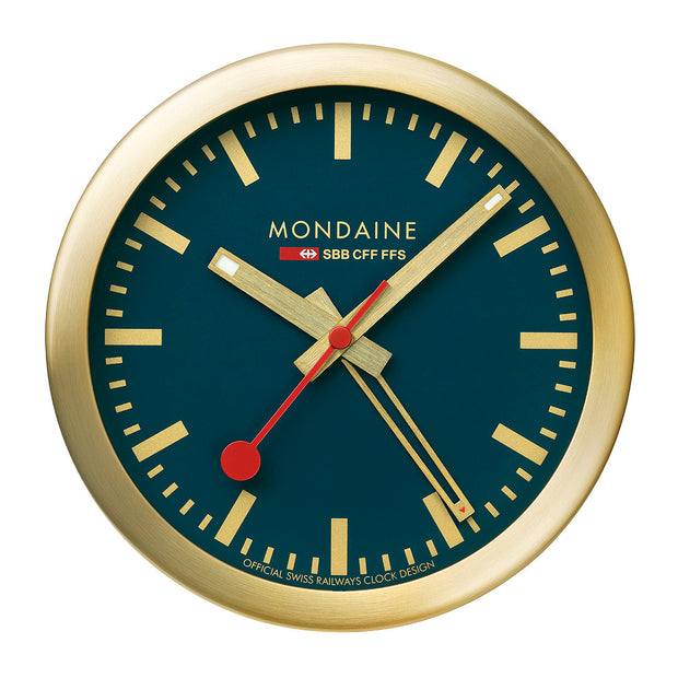 Mondaine Official Swiss Railways Deep Ocean Blue Alarm Clock 125mm\