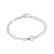 Ania Haie Silver Pearl Chunky Link Chain Bracelet | The Jewellery Boutique