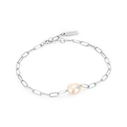 Ania Haie Silver Pearl Sparkle Chunky Chain Bracelet | The Jewellery Boutique