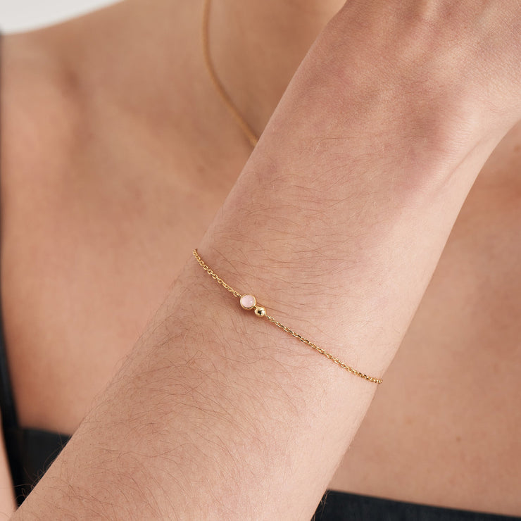 Gold Rose Quartz Chain Bracelet | The Jewellery Boutique