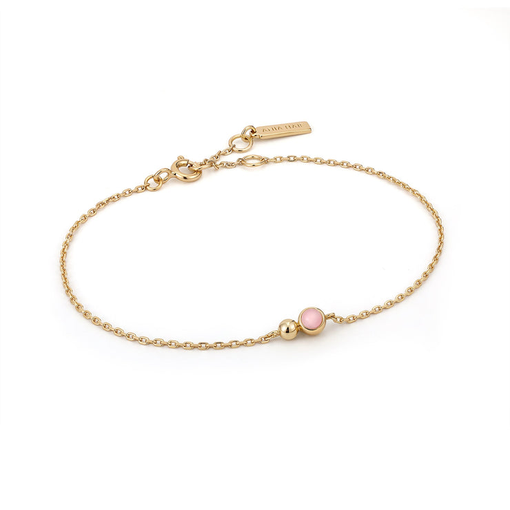 Gold Rose Quartz Chain Bracelet | The Jewellery Boutique