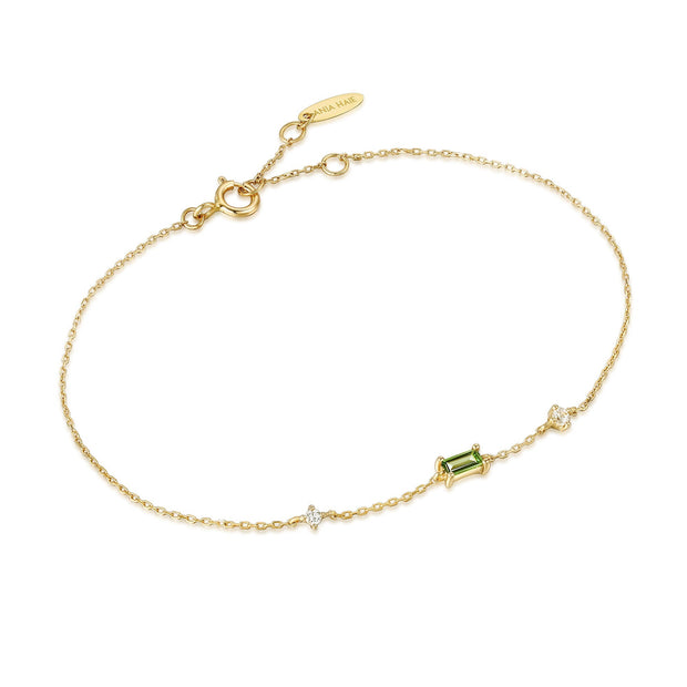 Ania Haie 14kt Gold Tourmaline and White Sapphire Bracelet
