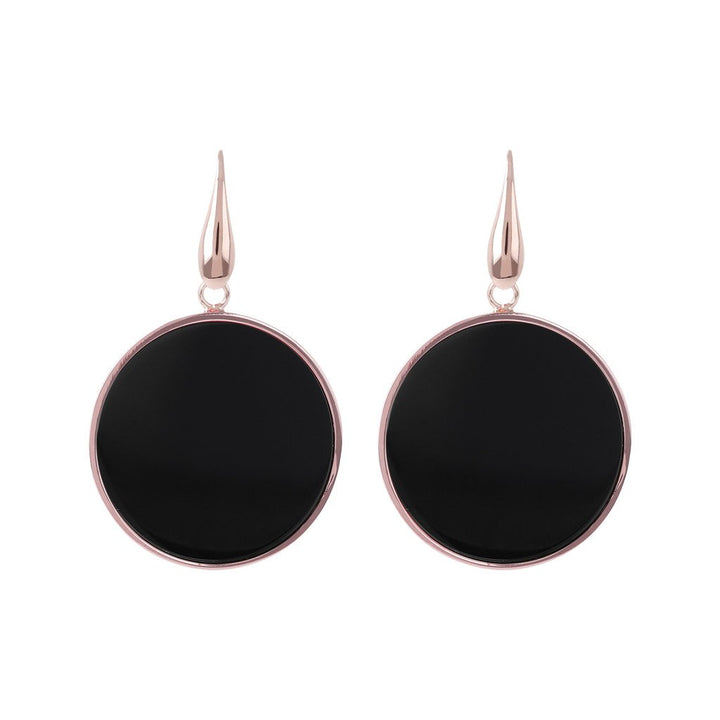 Bronzallure Big Disc Earrings With Natural Stones