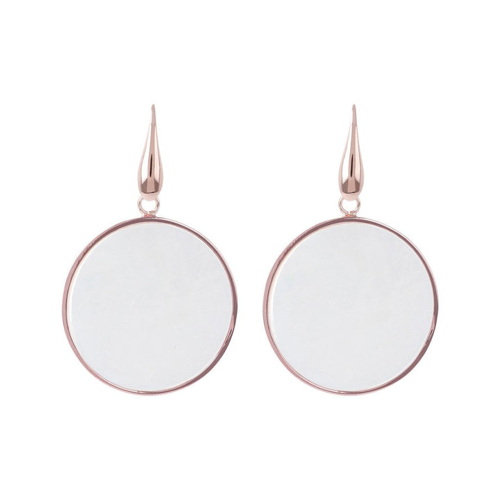 Bronzallure Big Disc Earrings With Natural Stones