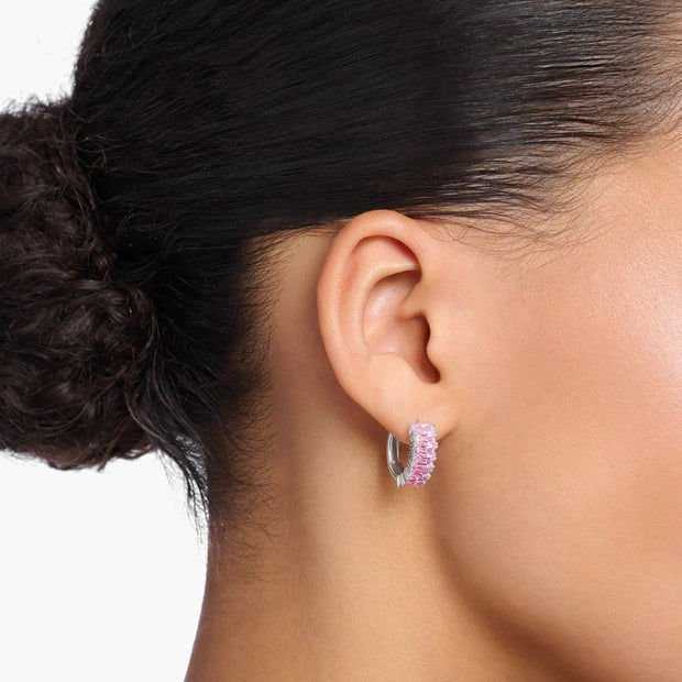 Heritage Pink Wide Baguette Earrings | The Jewellery Boutique