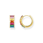 Hoop Earrings Colourful Stones Pavé Gold | The Jewellery Boutique