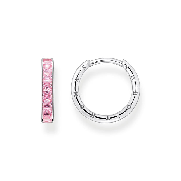 Heritage Pink And Silver Hoop Earrings | The Jewellery Boutique