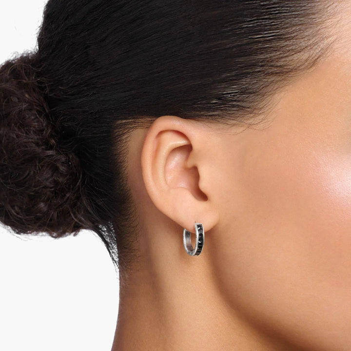 Heritage Black Stones Hoop Earrings | The Jewellery Boutique