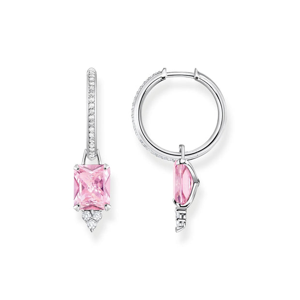 Heritage Pink Stone Hoop Earrings | The Jewellery Boutique