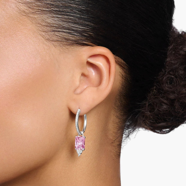 Heritage Pink Stone Hoop Earrings | The Jewellery Boutique