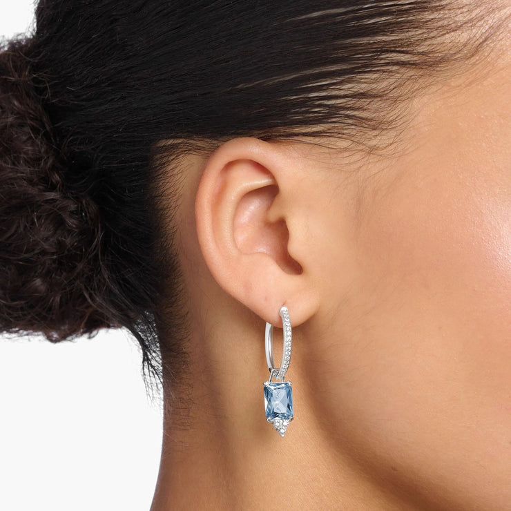 Heritage Aqua Stone Hoop Earrings | The Jewellery Boutique