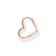 Thomas Sabo Single hoop earring heart with white stones rose gold