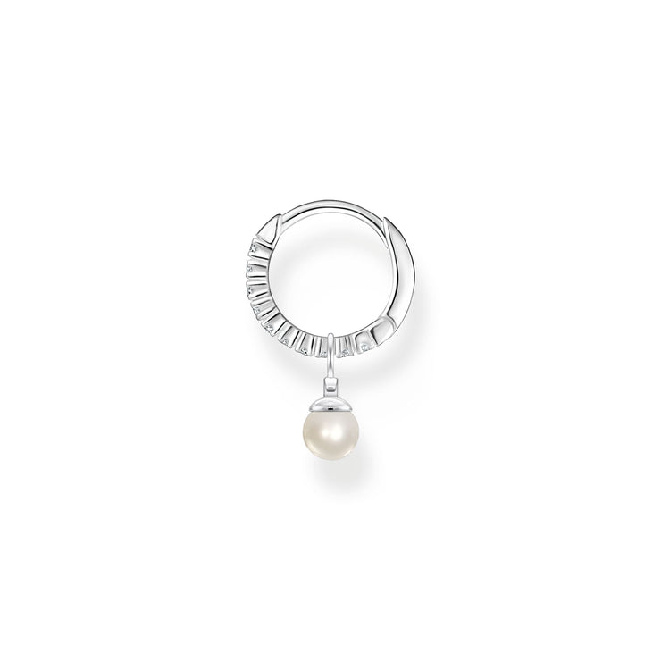 Thomas Sabo Single hoop earring with pearl pendant silver