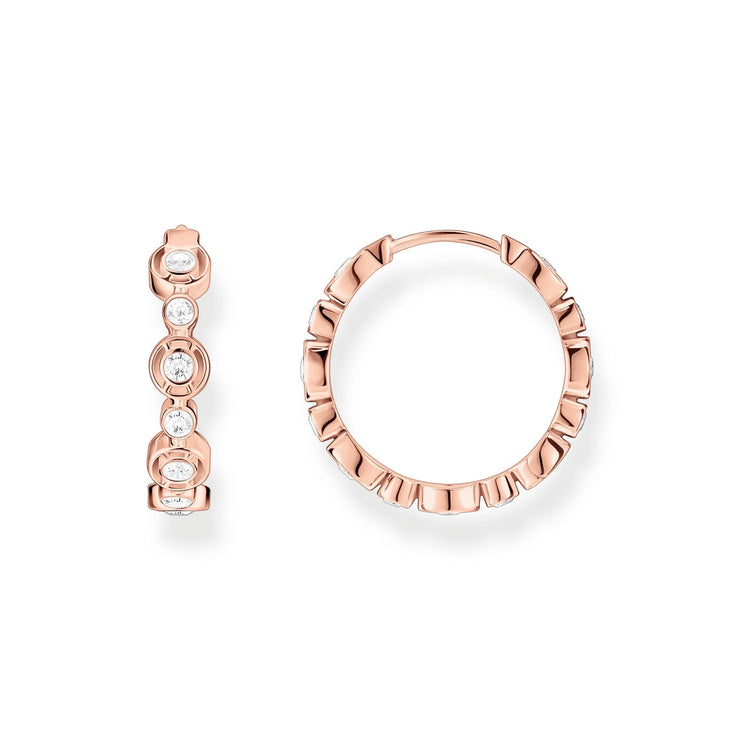 Sparkling Circles Rose Gold Cubic Zirconia Earrings | The Jewellery Boutique