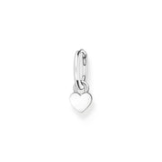 Hoop earrings with heart pendant silver | The Jewellery Boutique