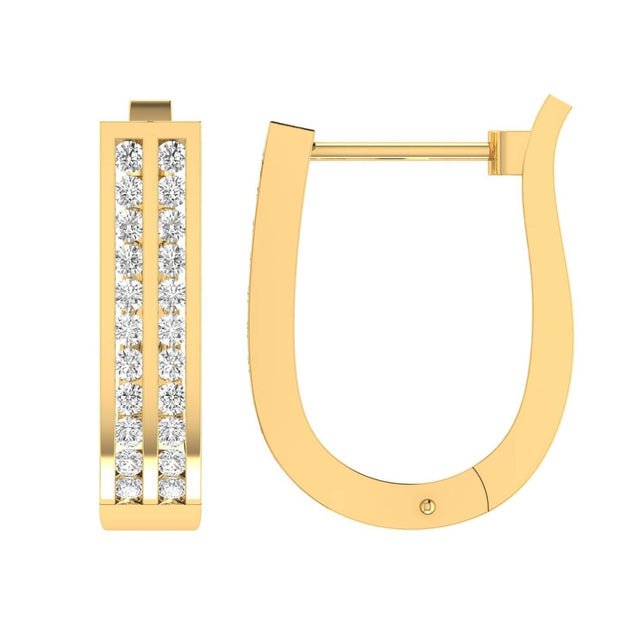 Diamond Huggie Earrings with 1.00ct Diamonds in 9K Yellow Gold