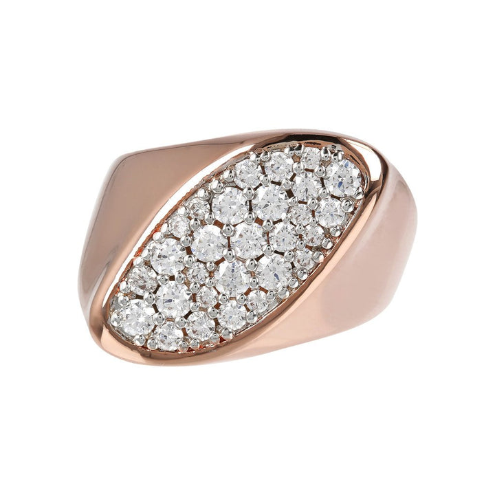 Bronzallure Diagonal Pav&eacute; Seal Ring