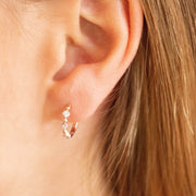 Hoop Earrings with 0.10ct Diamonds in 9K Rose Gold