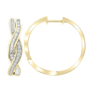 Hoop Earrings with 0.5ct Diamonds in 9K Yellow Gold