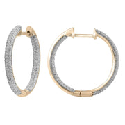Inside Out Hoops with 0.5ct Diamonds in 9K Yellow Gold