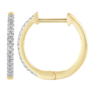 Huggie Earrings with 0.08ct Diamonds in 9K Yellow Gold