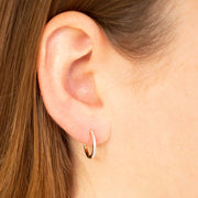 Huggie Earrings with 0.08ct Diamonds in 9K Yellow Gold