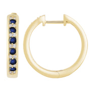 Diamond Sapphire Earrings with 0.10ct Diamonds in 9K Yellow Gold - E-16484BS-012-Y