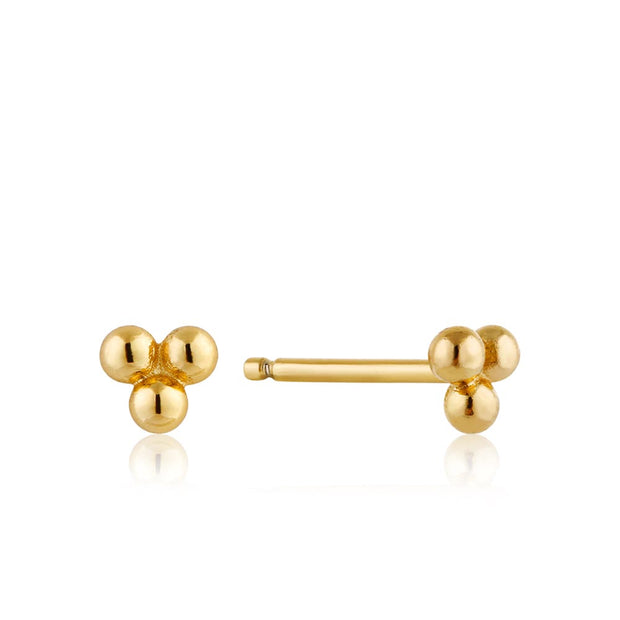 Ania Haie Modern Triple Ball Stud Earrings - Gold