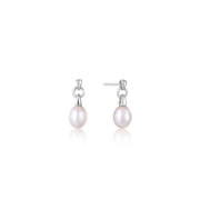 Ania Haie Silver Pearl Drop Stud Earrings | The Jewellery Boutique
