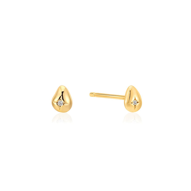 Ania Haie Gold Pebble Sparkle Stud Earrings | The Jewellery Boutique