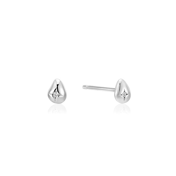 Ania Haie Silver Pebble Sparkle Stud Earrings | The Jewellery Boutique