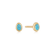 Ania Haie Gold Turquoise Wave Stud Earrings