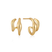 Ania Haie Gold Wave Double Hoop Stud Earrings