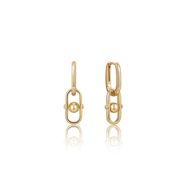 Gold Orb Link Drop Earrings | The Jewellery Boutique