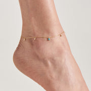 Ania Haie Gold Turquoise Drop Pendant Anklet