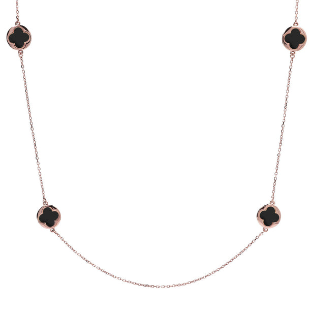 Bronzallure Small Four-Leaf Clover Long Necklace