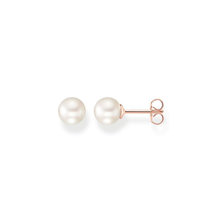 Rose Gold Ear Studs PEarl | The Jewellery Boutique