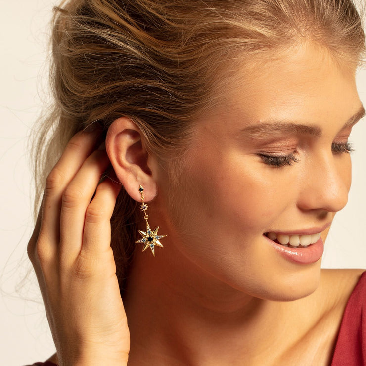 Thomas Sabo Royalty Star & Moon Earrings  - Gold