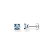 Silver Ear Studs with Blue Stone | The Jewellery Boutique