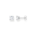 Ear Studs White Stone Silver | The Jewellery Boutique