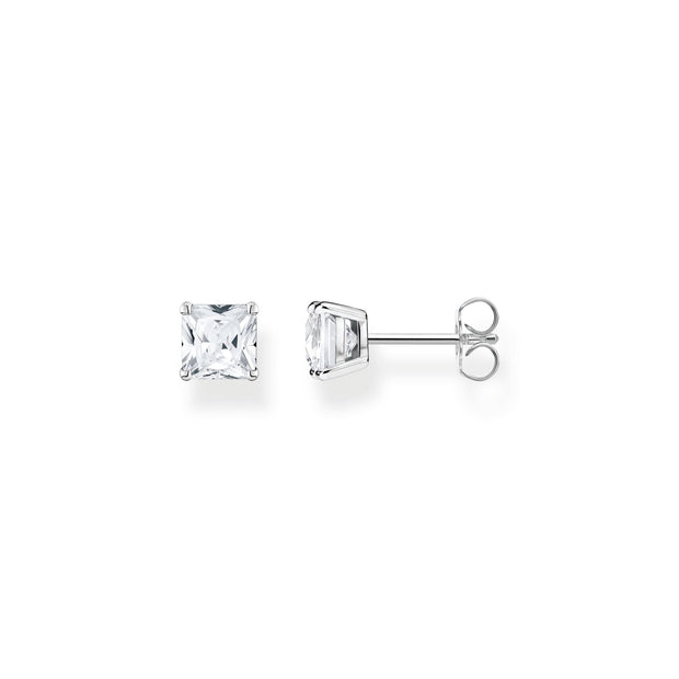 Ear Studs White Stone Silver | The Jewellery Boutique