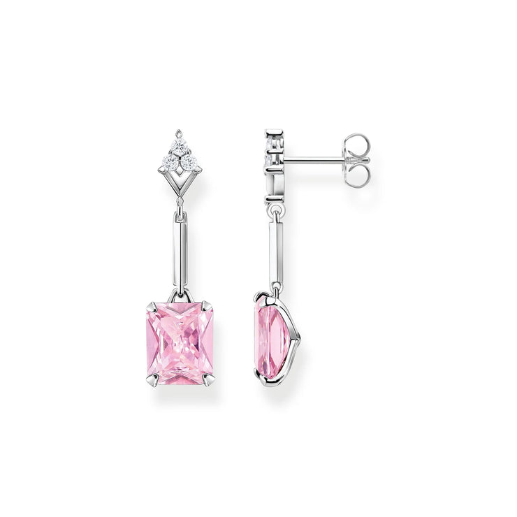 Heritage Pink Silver Drop Earrings | The Jewellery Boutique